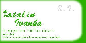 katalin ivanka business card